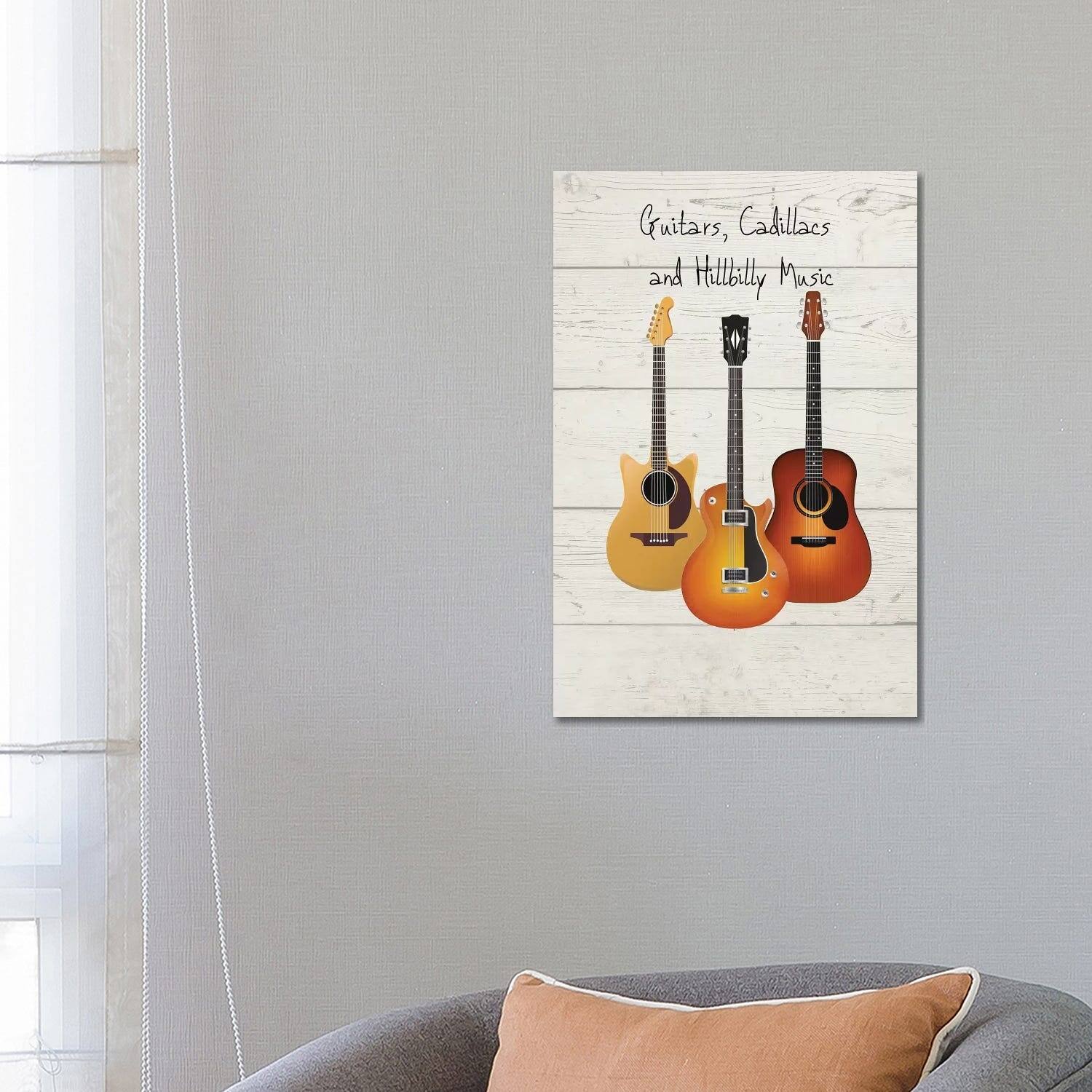 iCanvas "Guitars, Cadillacs And Hillbilly Music" by WordsAndMusicArt